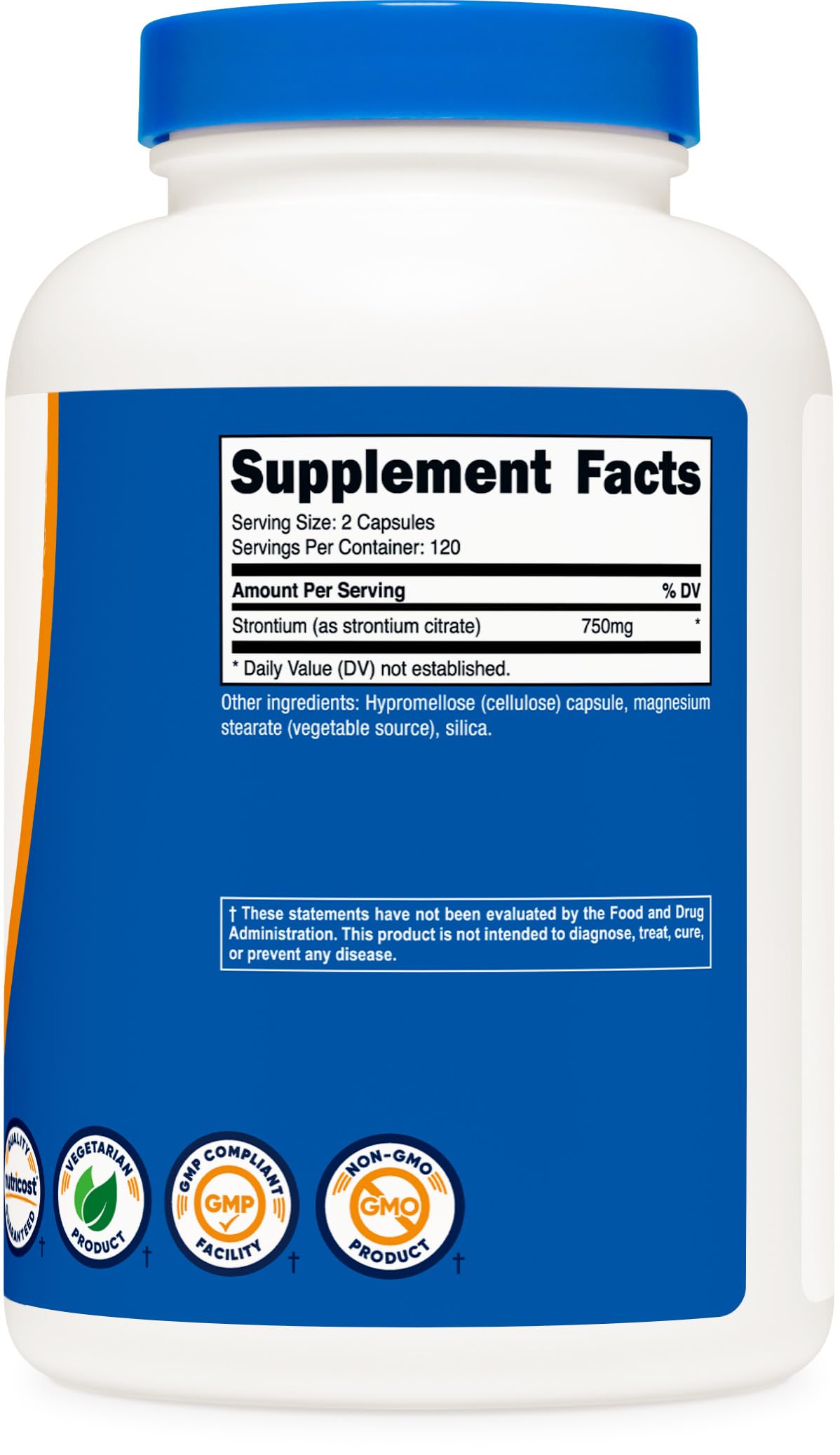Nutricost Strontium Capsules 750mg, 240 Count - Vegetarian, Non-GMO, Gluten Free Supplement for Bone Health & Joint Support - Perfect for Daily Wellness Routine