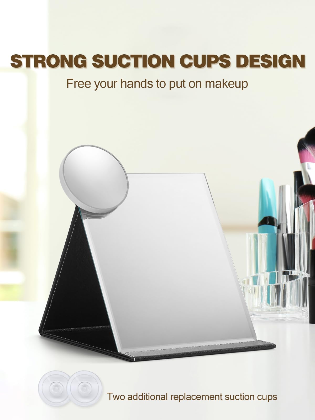 20X Magnifying Mirror with 2 Suction Cups - 3.5 Inch Lighted Makeup Mirror with Slant Tweezers, Grey - Perfect for Bathroom, Vanity, Travel & Precision Grooming