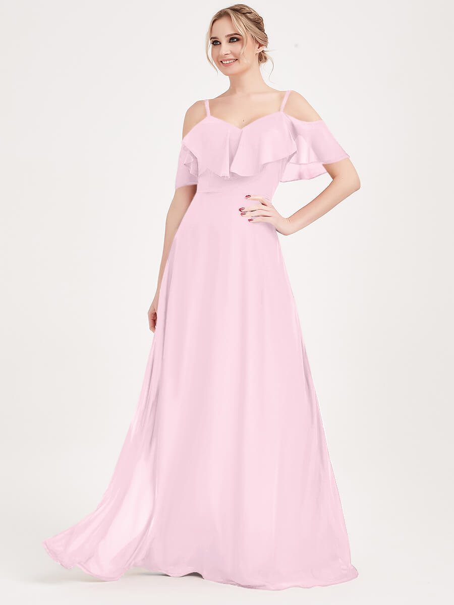 Elegant Blush Chiffon Convertible Bridesmaid Dress - 3-Way Adjustable A-Line Gown for Weddings, Parties & Special Occasions