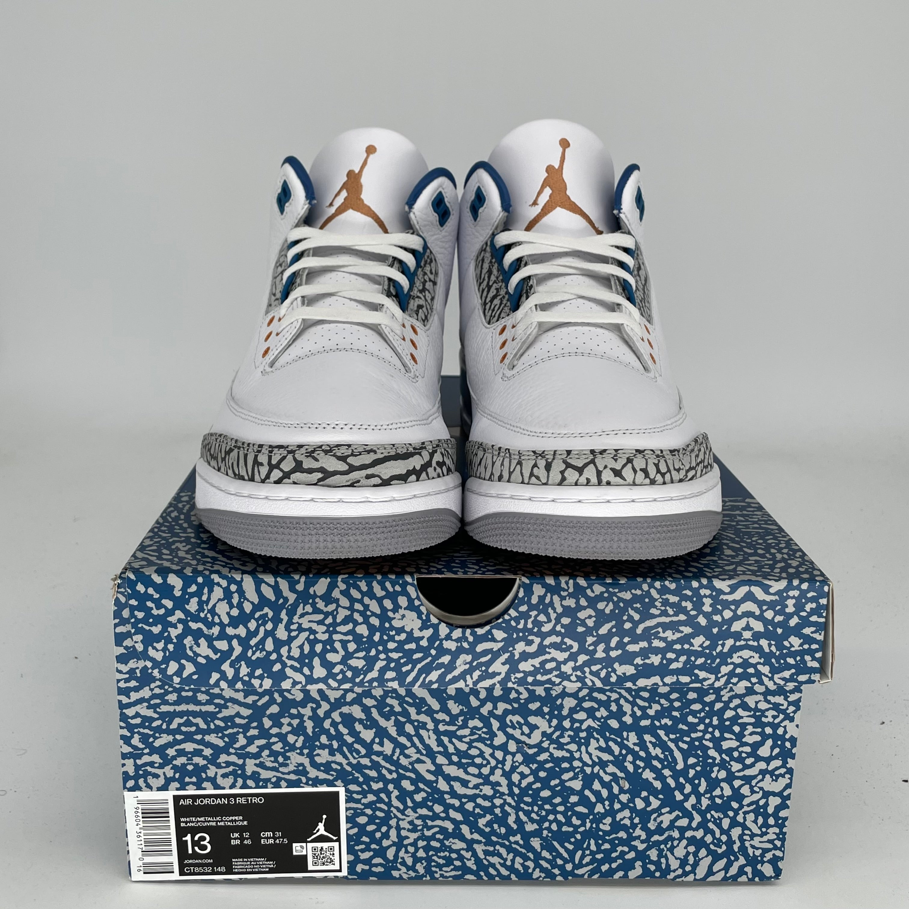 AIR JORDAN 3 WIZARDS Basketball Shoes Men's Size 13 Retro Sneakers CT8532-148 - Perfect for Streetwear, Casual Outfits & Basketball Games
