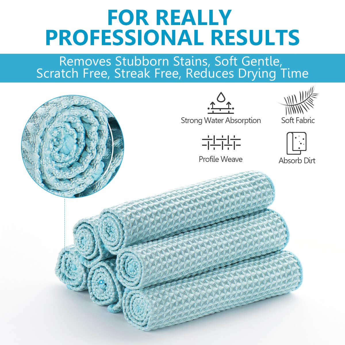 Premium Waffle Weave Microfiber Towels - 12x12