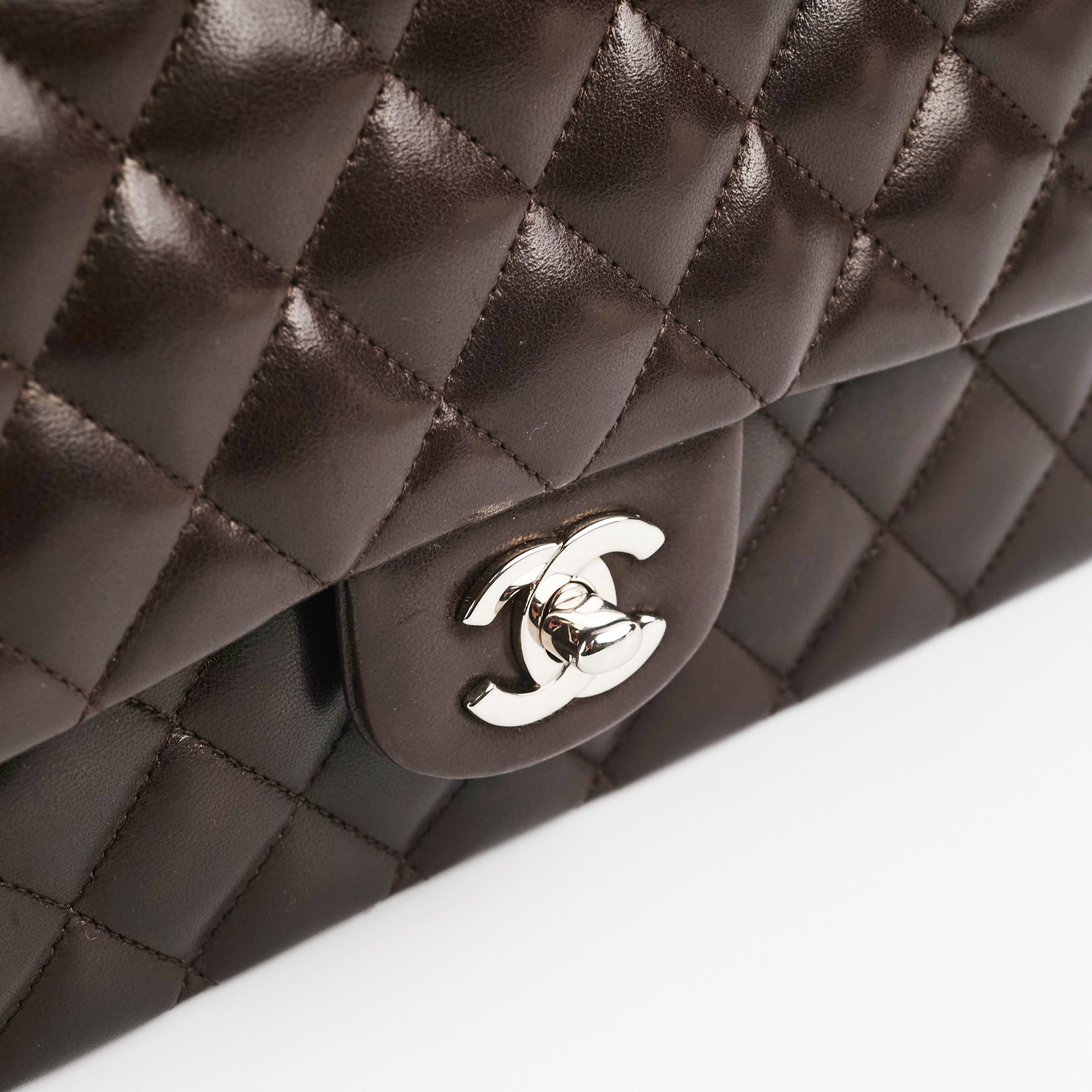 Chanel Medium/Large Classic Double Flap Bag in Dark Chocolate Brown - Luxury Designer Handbag for Women, Perfect for Work, Evening Events & Special Occasions