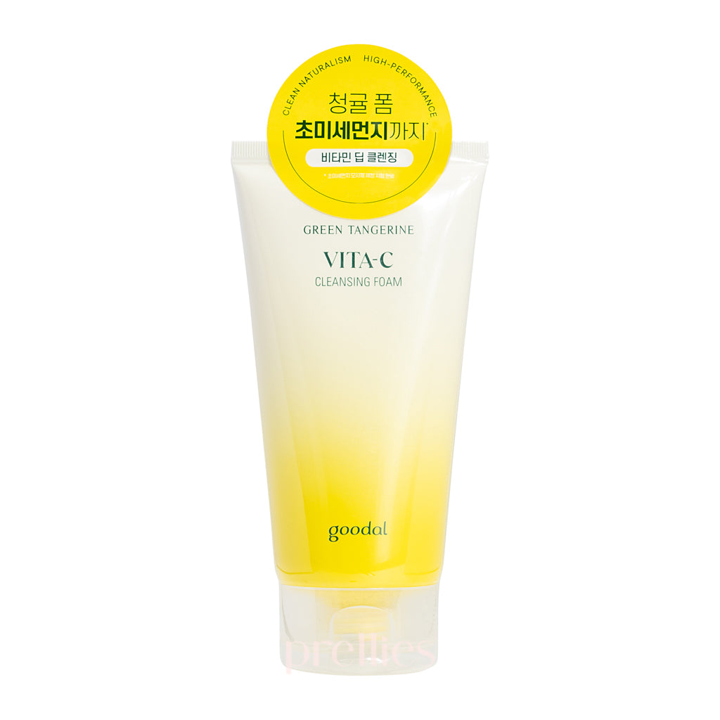 Goodal Green Tangerine Vita C Cleansing Foam 150ml - Brightening Facial Cleanser with Vitamin C for Glowing Skin | Perfect for Morning & Night Skincare Routine