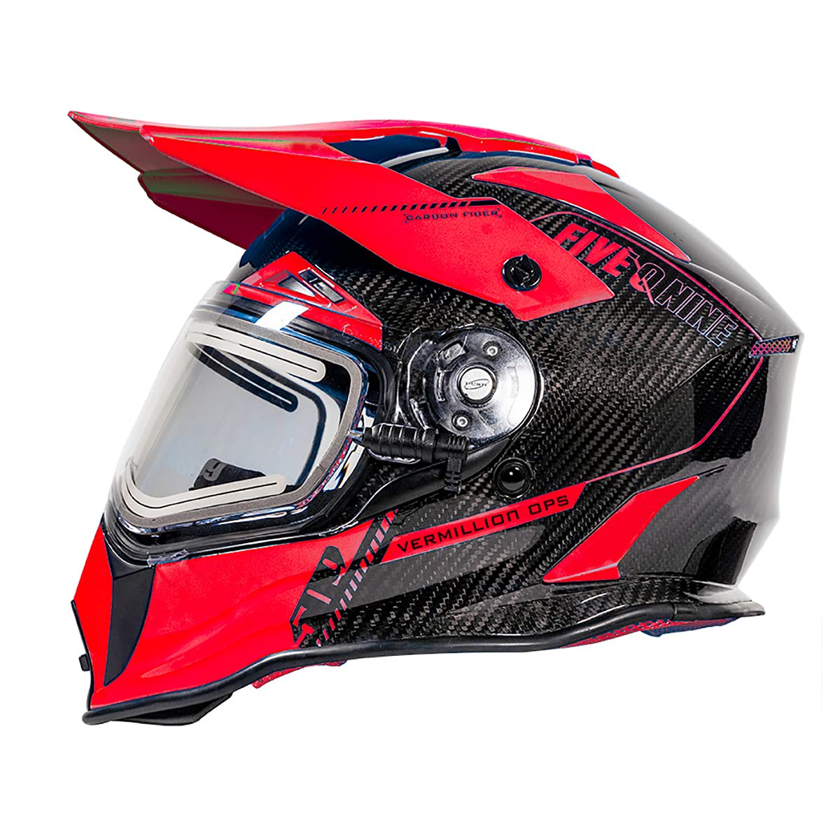 509 Delta R3L Carbon Fiber Motorcycle Helmet - Gloss Vermillion Ops (X-Small) | Lightweight & Durable for Street Biking & Racing | Perfect for Urban Commuting & High-Speed Adventures