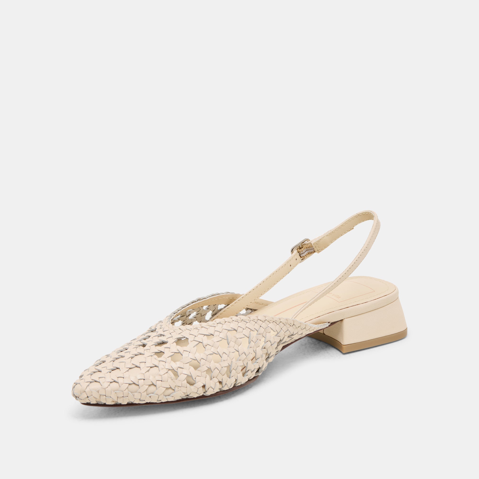 BIRDIE FLATS Women's Off White Woven Leather Comfortable Slip-On Shoes for Casual Wear, Office & Travel