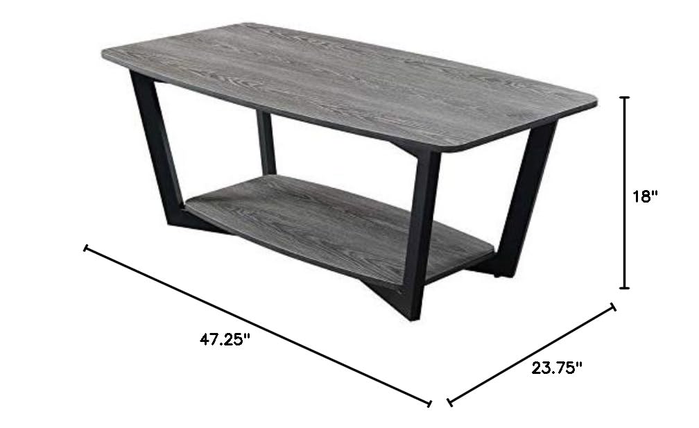 Pemberly Row Driftwood Gray Wood Coffee Table - Modern Living Room Furniture for Home Decor & Small Spaces