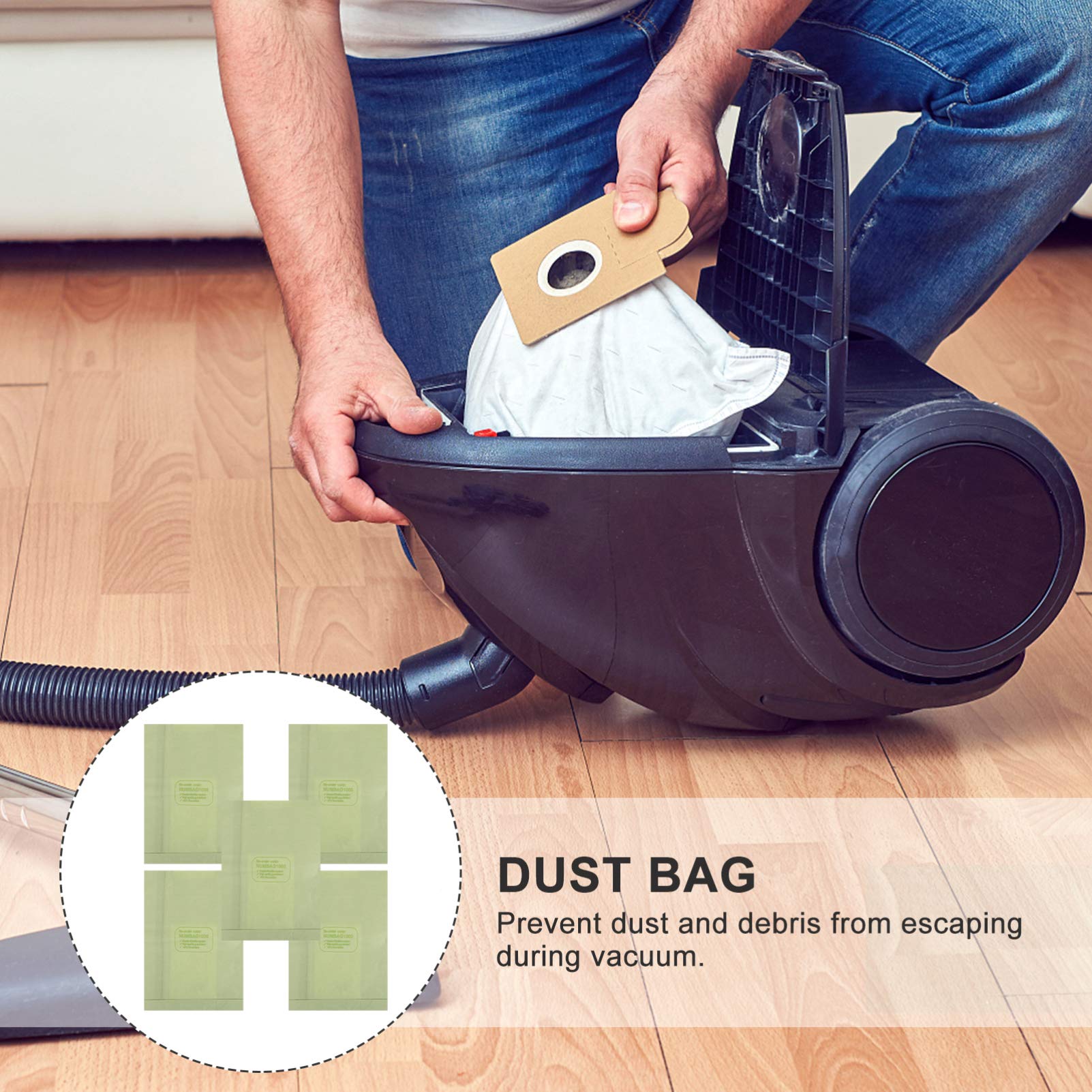 5-Pack Cabilock Vacuum Cleaner Replacement Bags - High Efficiency Filtration for Dust & Allergens - Compatible with Most Vacuum Models - Perfect for Home Cleaning, Pet Hair Removal & Allergy Relief