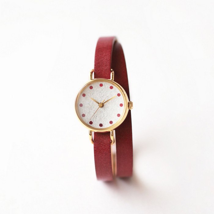 Elegant Women's Wristwatch with Cinnabar Design | Japanese Handcrafted Watch | Perfect for Formal Events, Office Wear & Special Occasions