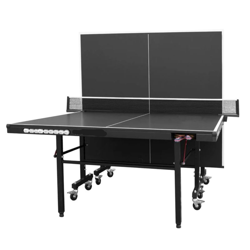 Premium Double Spin 16MM Professional Table Tennis Table with Paddle & Ball Storage | Indoor & Outdoor Ping Pong Game for Home, Office, or Backyard Fun