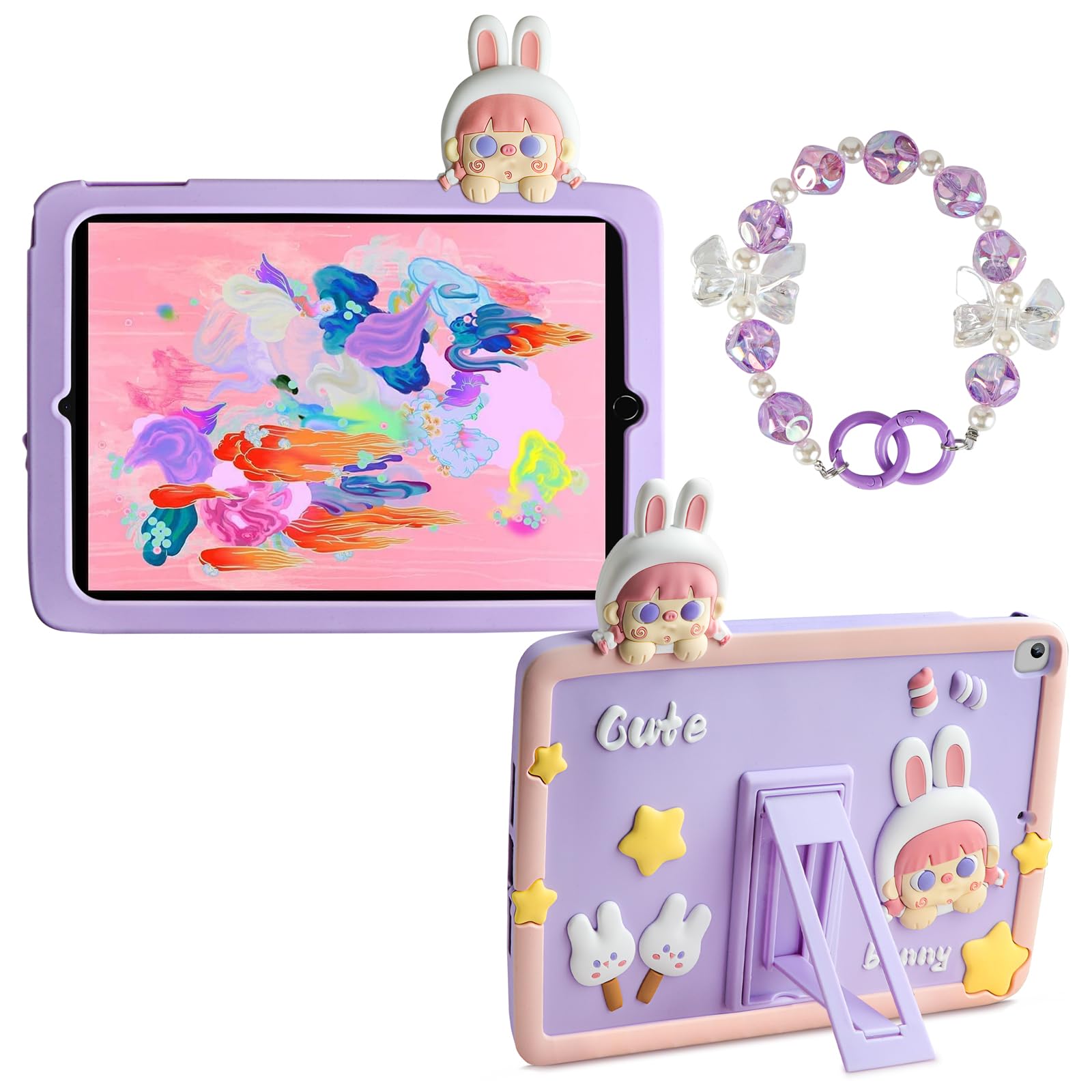 Cute Rabbit Protective Case for iPad 6th/5th Gen, iPad Air 2 & iPad Pro 9.7