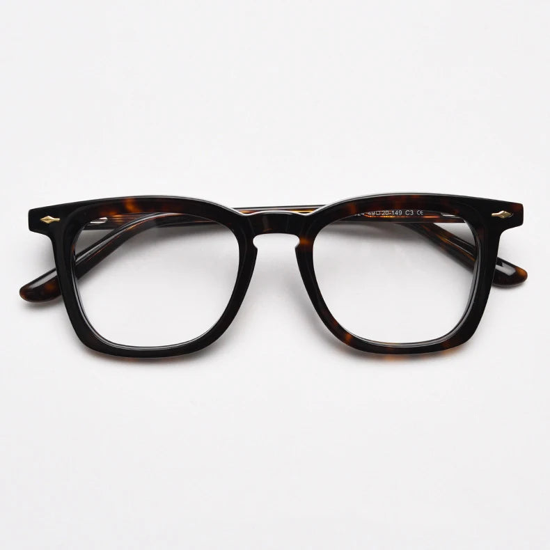 CCspace Unisex Full Rim Big Square Acetate Eyeglasses 57347 - Stylish & Durable Frame for Men & Women - Perfect for Reading, Work, and Everyday Fashion Accessory