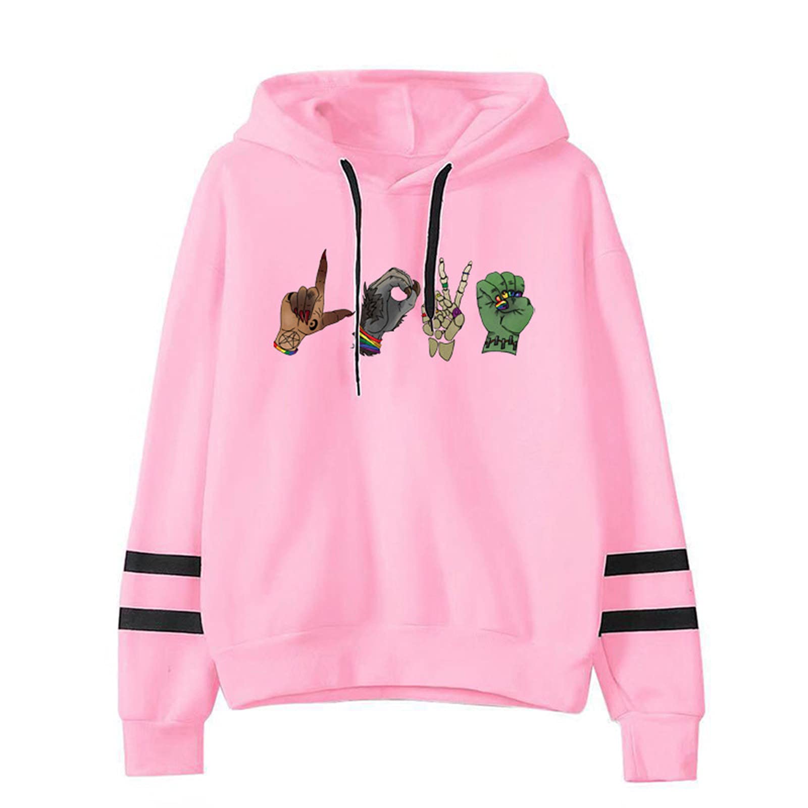 Women's Novelty Print Hoodie Pullover - Long Sleeve Casual Basic Sweatshirt for Fall | Cozy Loungewear & Streetwear Fashion
