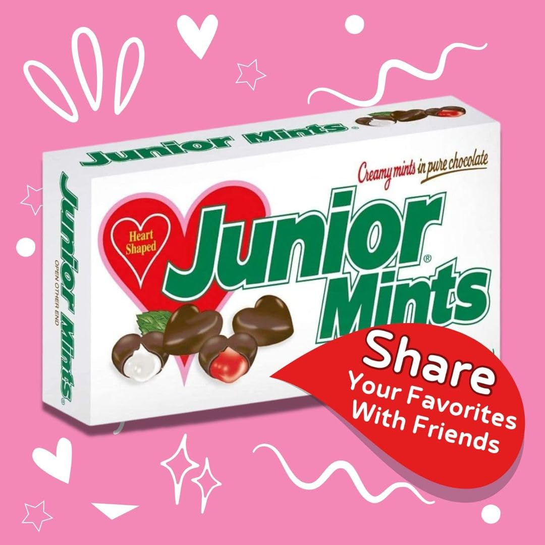 Valentine's Day Heart Shaped Chocolate Junior Mints Candy - 3.5oz Gift Box (3 Pack) | Romantic Gifts for Her/Him, Anniversary Treats, Sweet Valentine's Day Presents