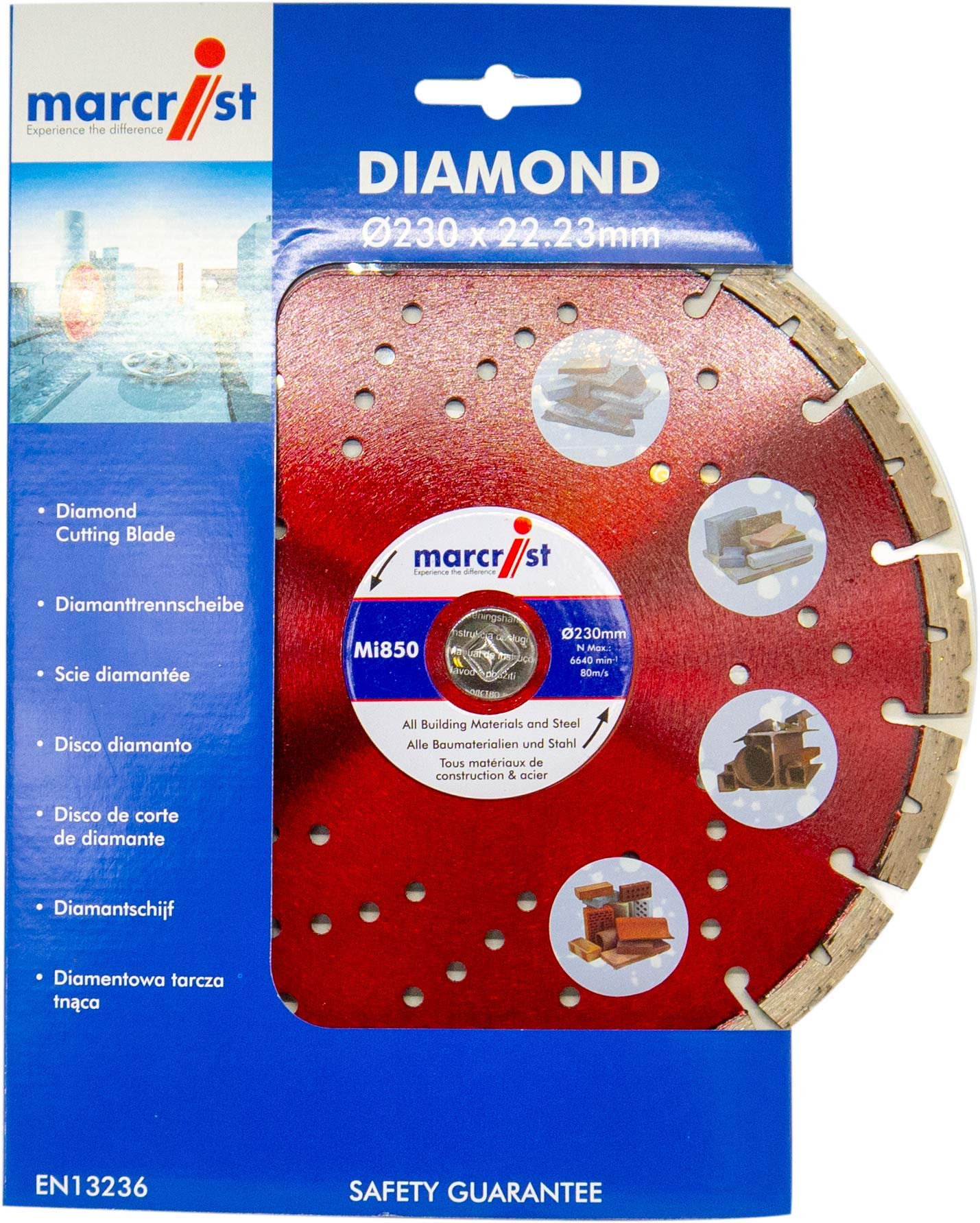 MI850 Fast Universal Cut Diamond Blade 230 x 22.2mm - Premium Diamond Saw Blade for Concrete, Tile, Granite Cutting - Perfect for Construction, Masonry & DIY Projects