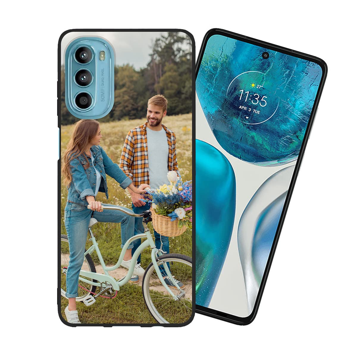 Customized Photo Case for Moto G52 - Personalized Shockproof Silicone Phone Cover with Picture Printing | Soft Candy Design Protective Case | Perfect Christmas Birthday Thanksgiving Gift for Her/Him | Ideal for Travel, Work & Everyday Use