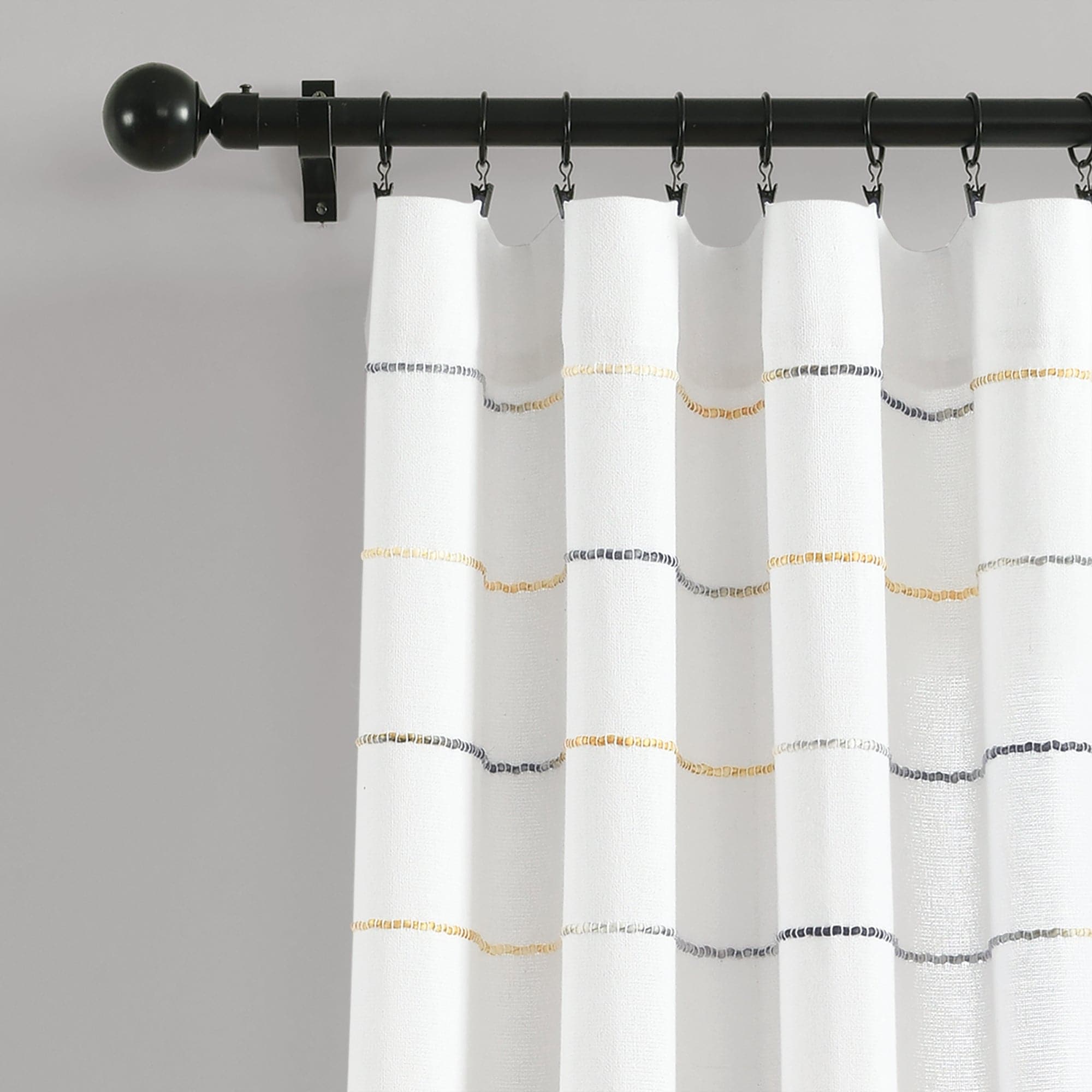 Ombre Stripe Yarn Dyed Recycled Cotton Blend Window Curtain Panel Set - Eco-Friendly Home Decor for Living Room & Bedroom