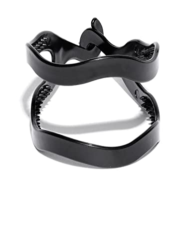 CHRONEX 4-Pack Black Plastic Hair Clips for Women - DIY Styling Tools, Hairpins, Combs & Bun Makers for Ponytails, Updos & Braids - Perfect for Salon, Home & Travel Use