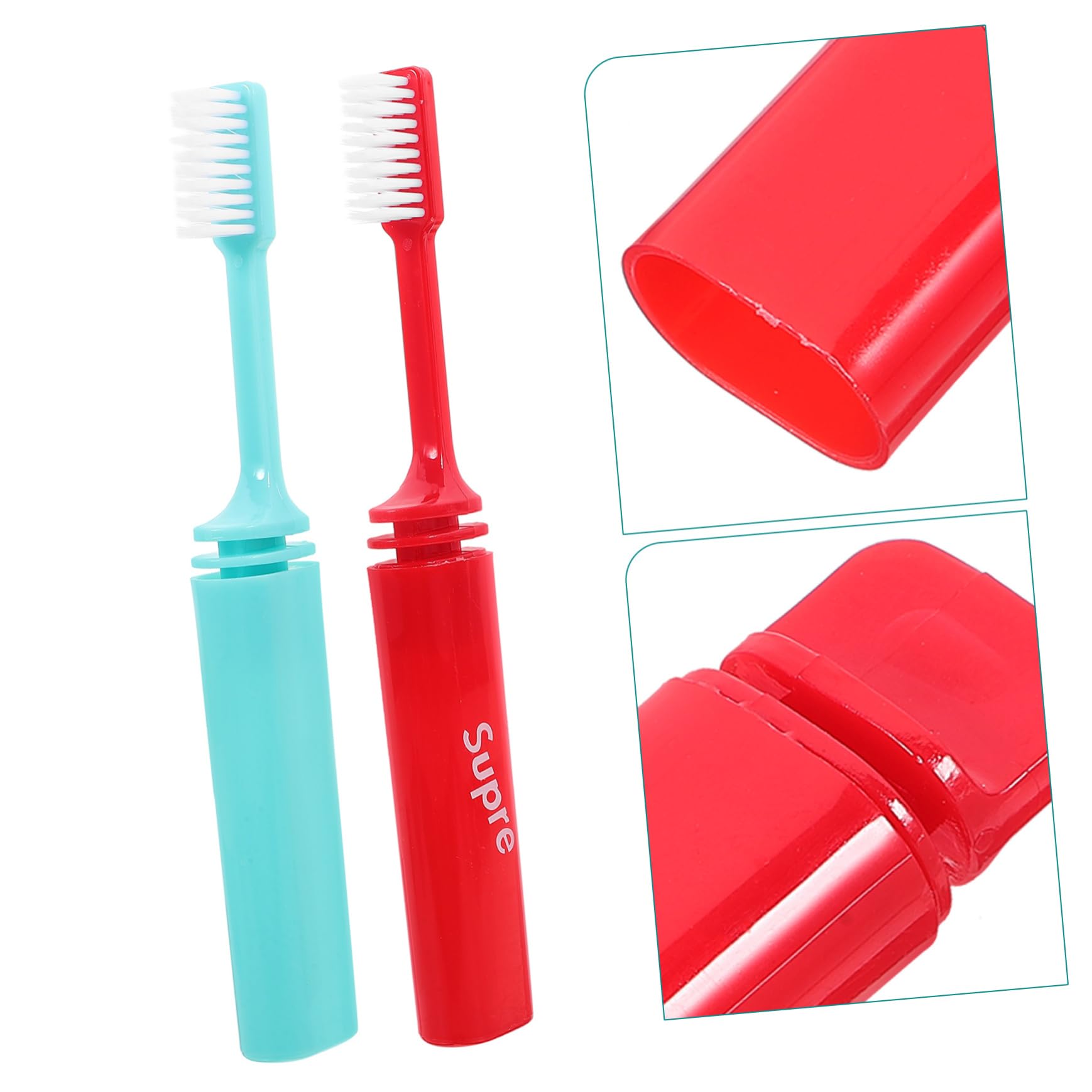 2 Pack Kids Travel Toothbrushes - Foldable & Compact for Camping, Hiking, and Outdoor Adventures | Soft Bristles & Chewable Design for Children's Oral Care On-The-Go