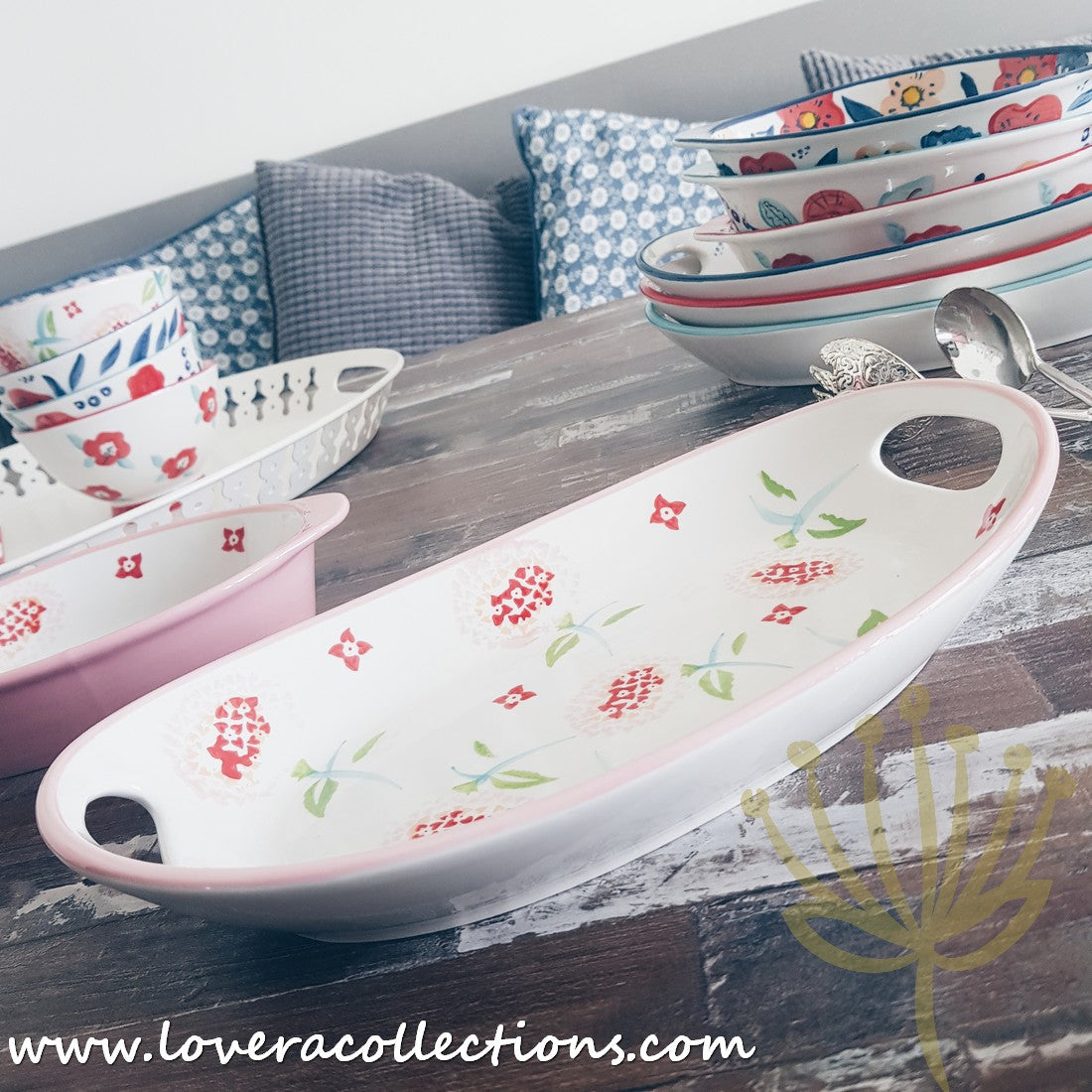 Handmade Pink Blossom Oval Ceramic Baking Dish - 12 Inch Porcelain Casserole Pan for Oven, Microwave & Dishwasher | Perfect for Casseroles, Lasagna, Desserts & Holiday Baking
