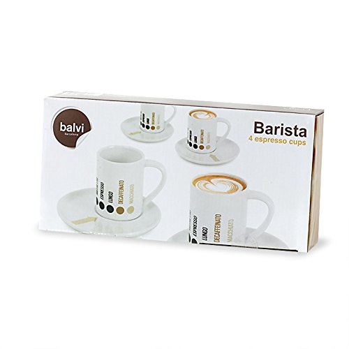 4-Pack Ceramic Espresso Cups for Barista & Coffee Lovers - Perfect for Home Brewing, Cafes & Gifts