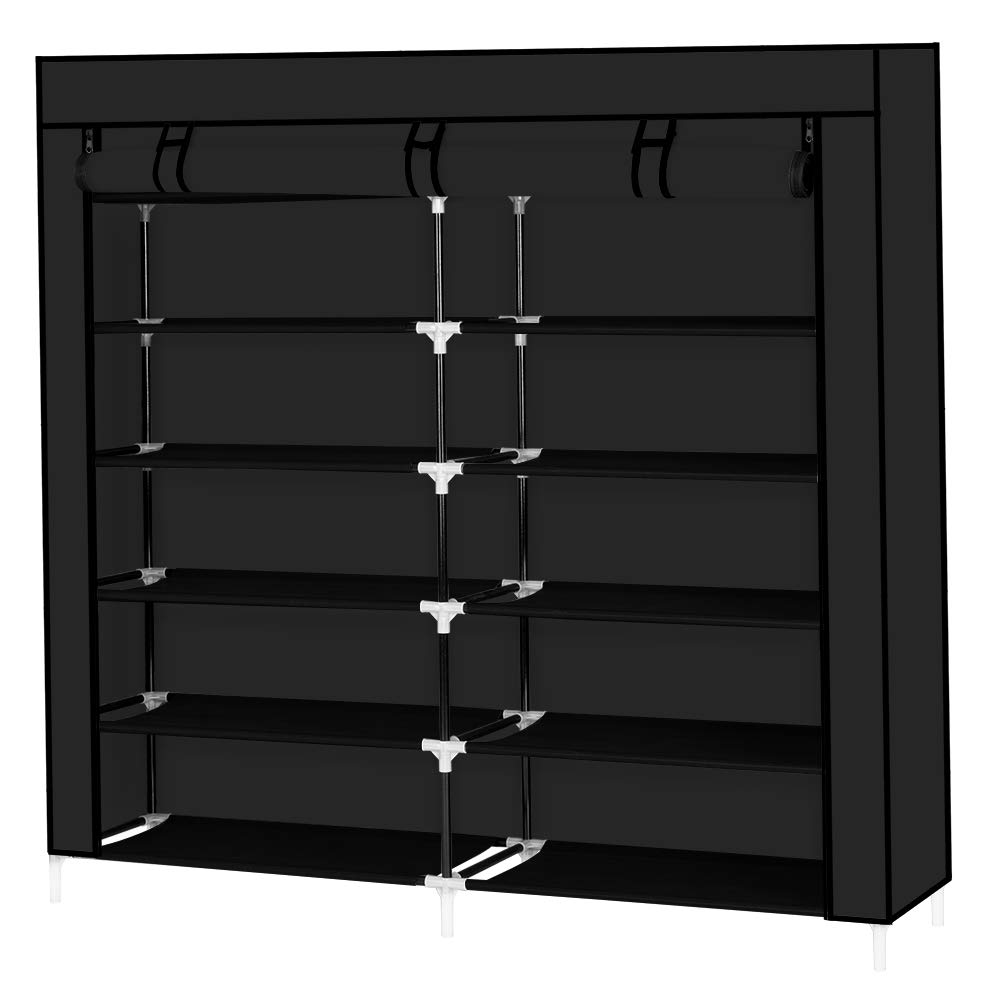 6-Tier Shoe Rack Organizer - Dustproof & Water-Resistant Non-Woven Fabric Storage Cabinet for Closet (44