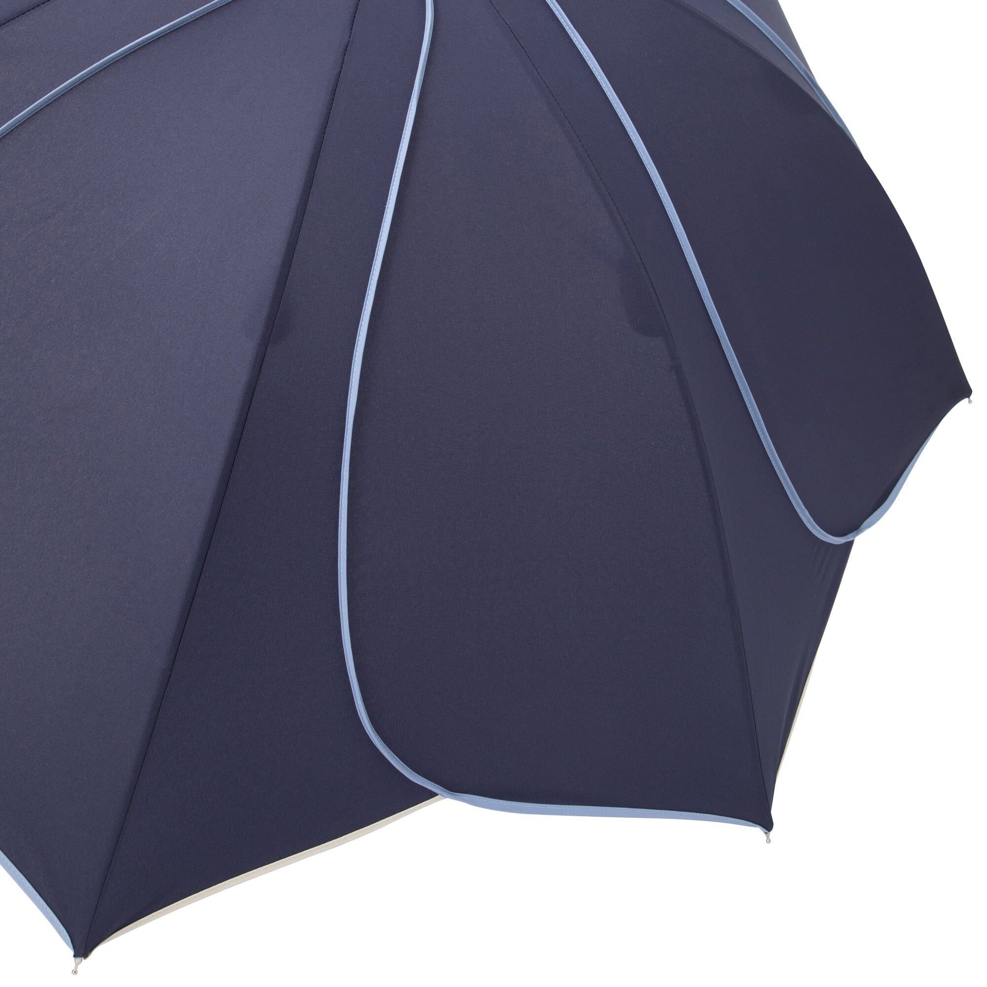 Bicolor Piping Umbrella Navy Blue - Stylish Waterproof Windproof Compact Travel Umbrella for Men & Women - Perfect for Rainy Days, Commuting, and Outdoor Activities