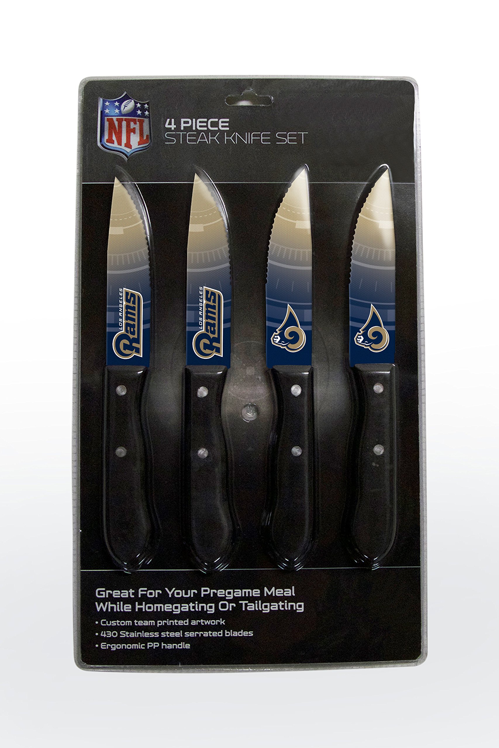 Premium NFL-Themed Unisex Steak Knife Set - 6-Piece Stainless Steel Steak Knives with Ergonomic Handles - Perfect for Game Day BBQs, Tailgating Parties & Sports Fan Gifts