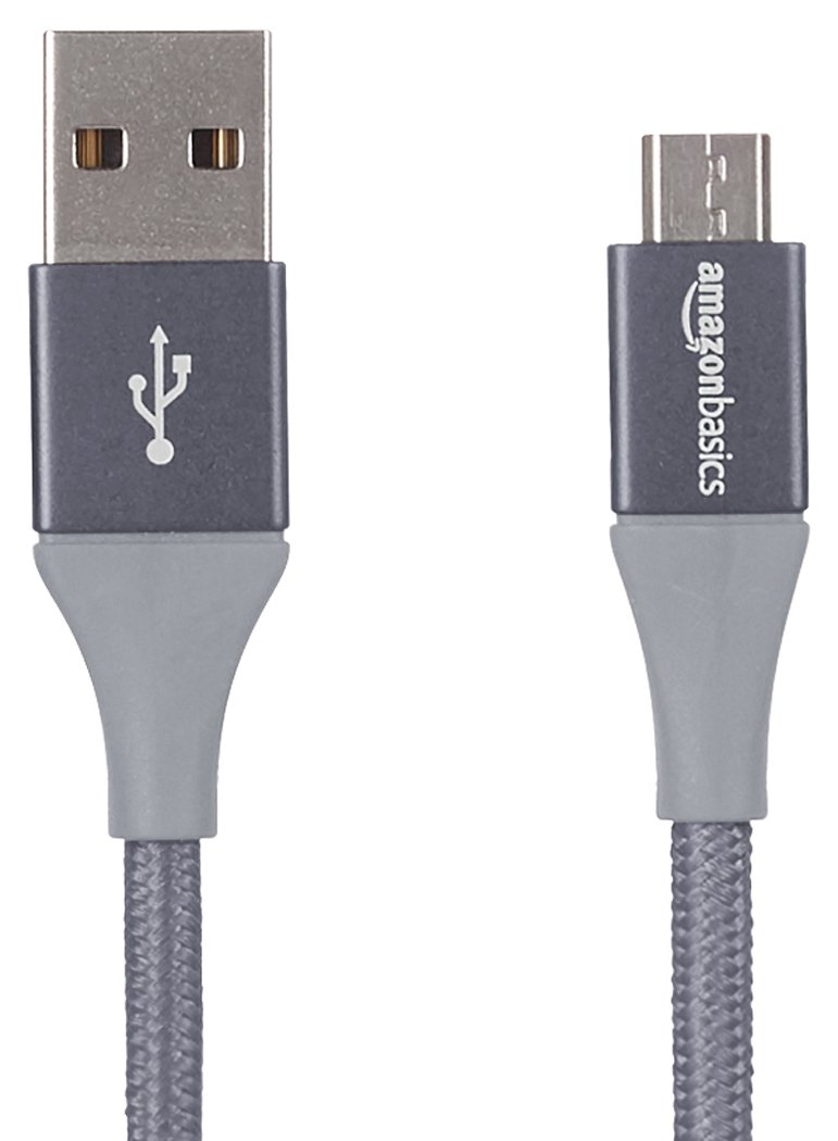 Amazon Basics Double Braided Nylon USB 2.0 A to Micro B Charger Cable - 10 Feet, Dark Grey - Fast Charging & Durable for Smartphones, Tablets, Cameras - Home, Office, Travel Use    Amazon Basics USB 2.0 A-Male to Micro B Charger Cable (2 Pack) - 6 Feet, Black - High-Speed Data Sync & Charging for Android Devices - Perfect for Car, Bedroom, Workstation