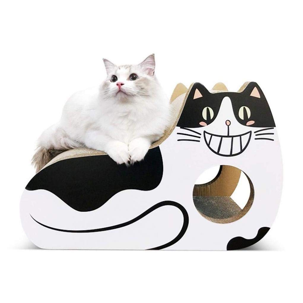 Eco-Friendly Cat Scratching Pad - Durable Corrugated Cardboard for Clawing, Protects Furniture, Doubles as Cozy Cat Bed - White | Perfect for Indoor Cats, Home & Office Use