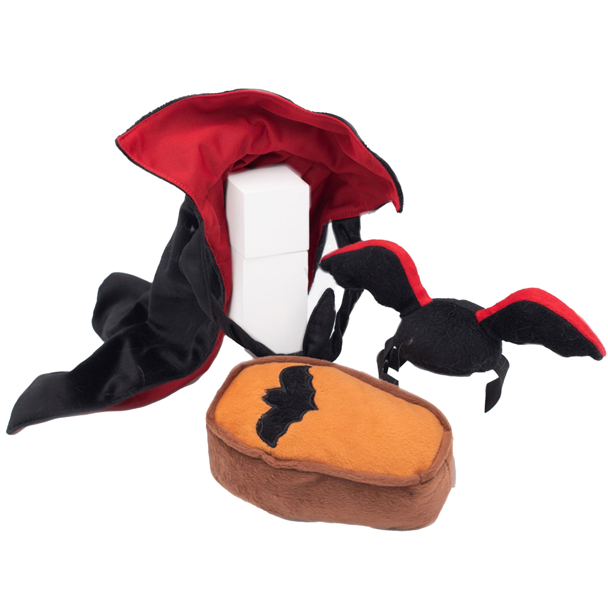 Zippy Paws Halloween Dog Costume with Toy - Cute Dracula Pet Outfit for Small & Medium Dogs - Perfect for Halloween Parties & Pet Photo Shoots