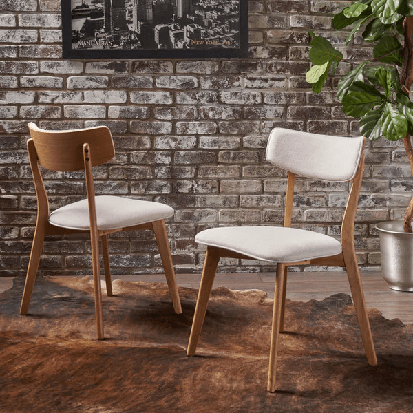 Handmade Chazz Mid Century Fabric Dining Chairs - Modern & Contemporary Accent Chairs for Living Room, Dining Room & Office - Stylish Home Decor & Comfortable Seating Solution