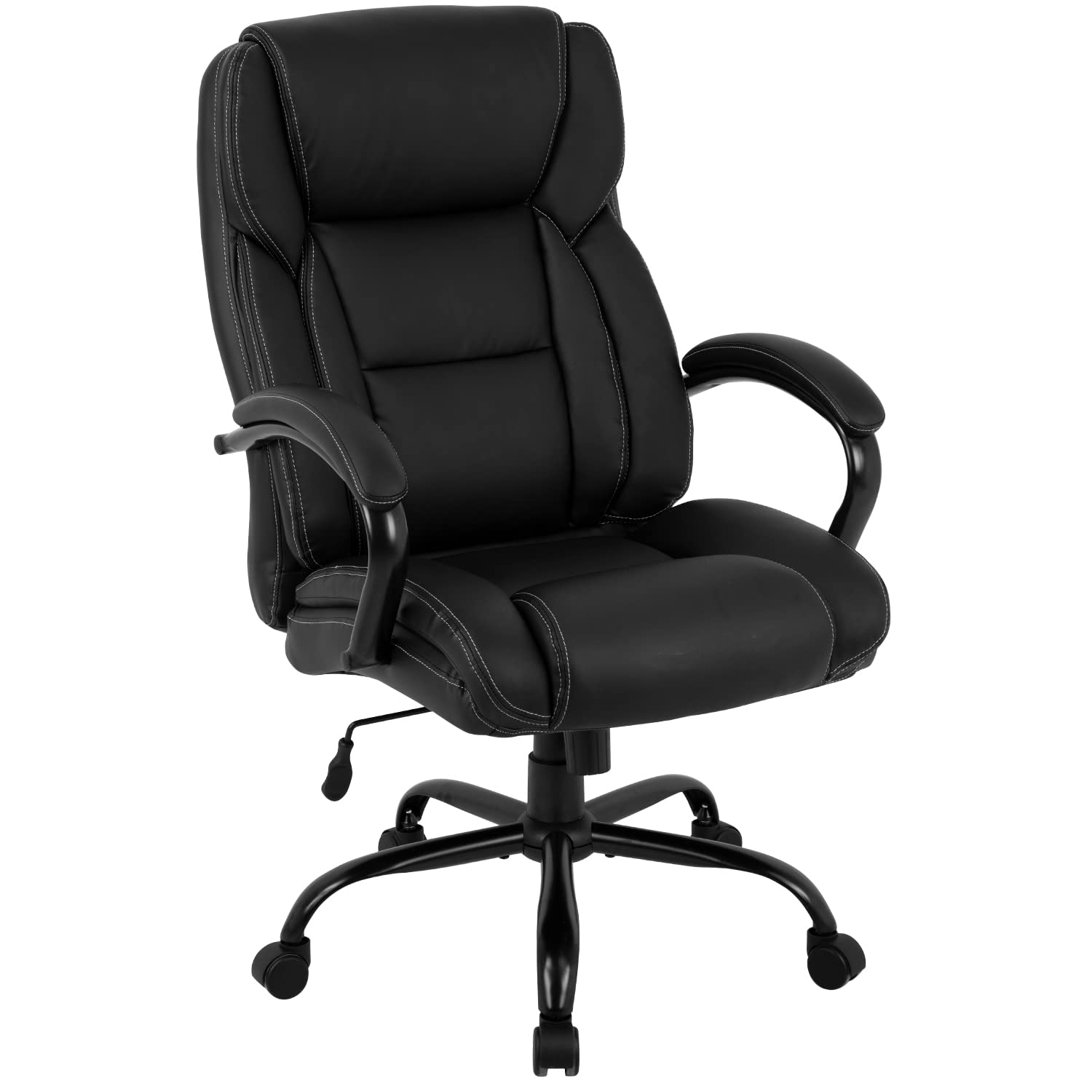 Big and Tall Office Chair 500lbs - Heavy Duty Ergonomic Computer Desk Chair with High Back, Lumbar Support & Headrest - Executive Swivel Chair for Women & Men - Black - Perfect for Home Office, Gaming & Workspaces