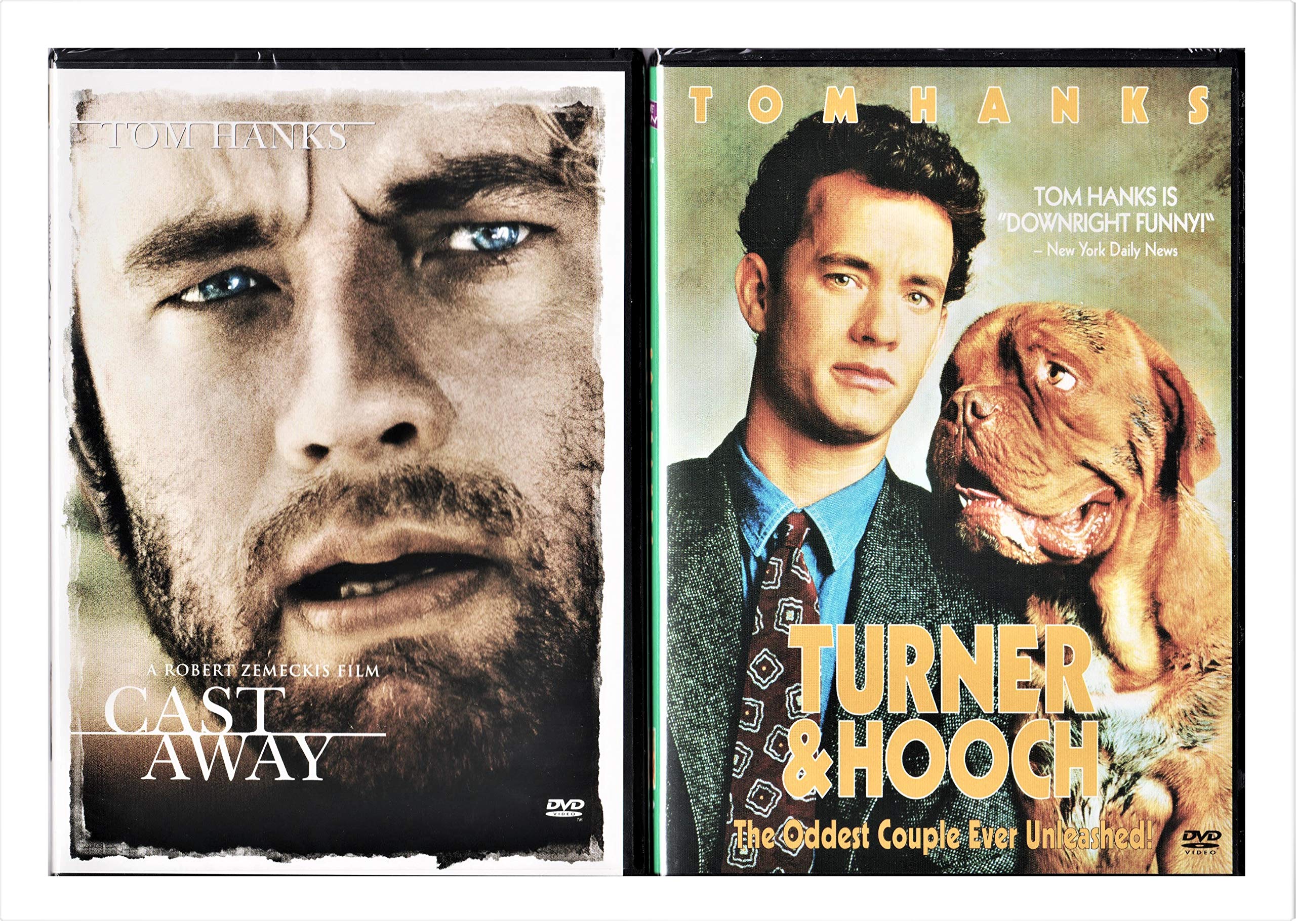 Tom Hanks Double Feature DVD Set - Turner and Hooch & Cast Away | Classic Movie Collection | Perfect for Movie Nights & Gifts