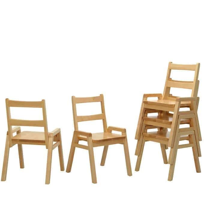 Premium J.B. Poitras Solid Maple Hardwood Stackable Classroom Chairs - Durable School Furniture for Classrooms, Libraries & Study Areas