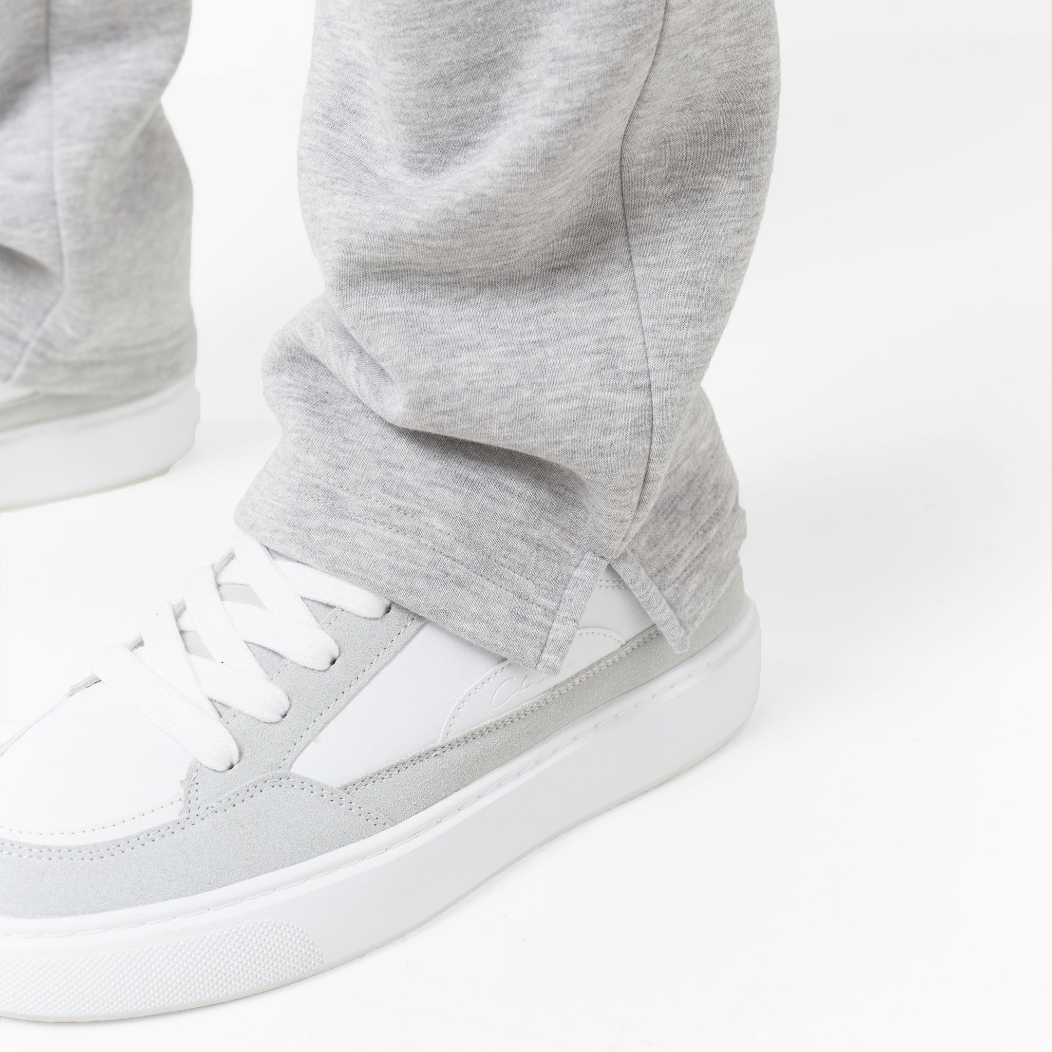Split Open Hem Jogger Pants - Grey Marl | Comfortable Lounge & Streetwear Style for Men & Women