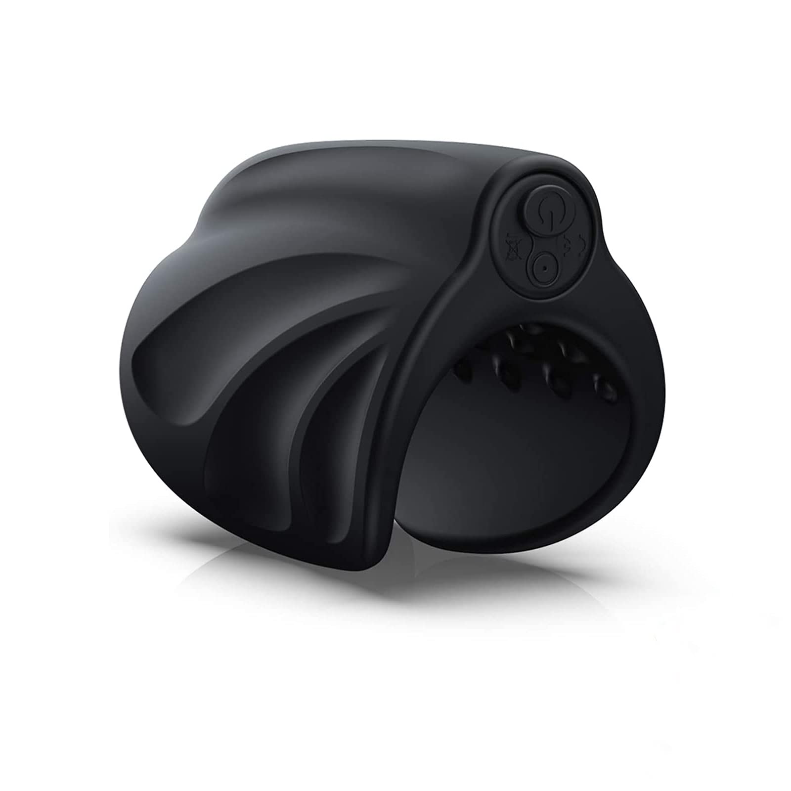 Premium Silicone Male Masturbator with 10 Vibration Modes - Handheld Penis Vibrator for Sensitivity Training & Stamina Improvement - Black Adult Sex Toy for Solo Pleasure & Couples Play