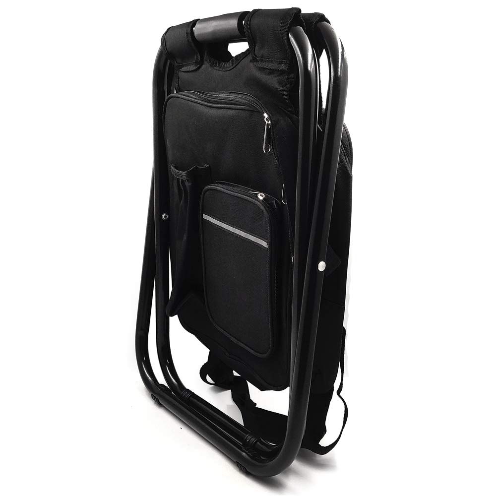 Portable Folding Stool with Insulated Cooler Backpack - Lightweight Camping Chair for Beach, Fishing, Hiking & Outdoor Adventures - Perfect for Picnics, Tailgating & Travel