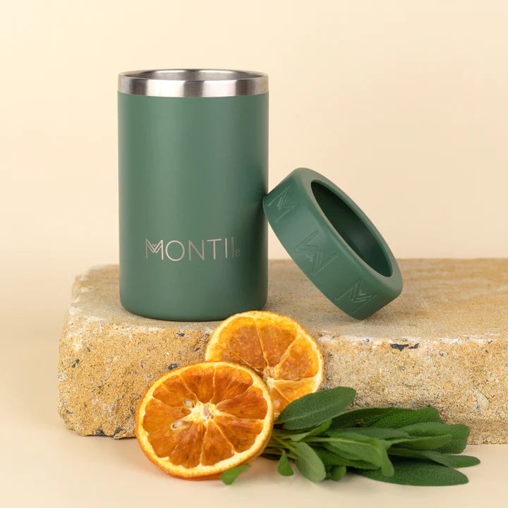 Montiico Insulated Bottle and Can Cooler - Double-Wall Vacuum Insulation, Keeps Drinks Cold for 24 Hours | Perfect for Camping, Beach, Picnics & Outdoor Activities (Sage Green)