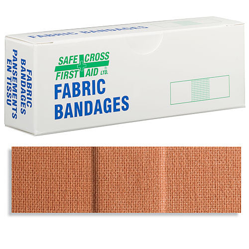 Heavyweight Fabric Bandages 2.2 x 7.6 cm (12 Count/Box) - First Aid for Cuts, Scrapes & Wounds at Home, Work or Outdoor Activities