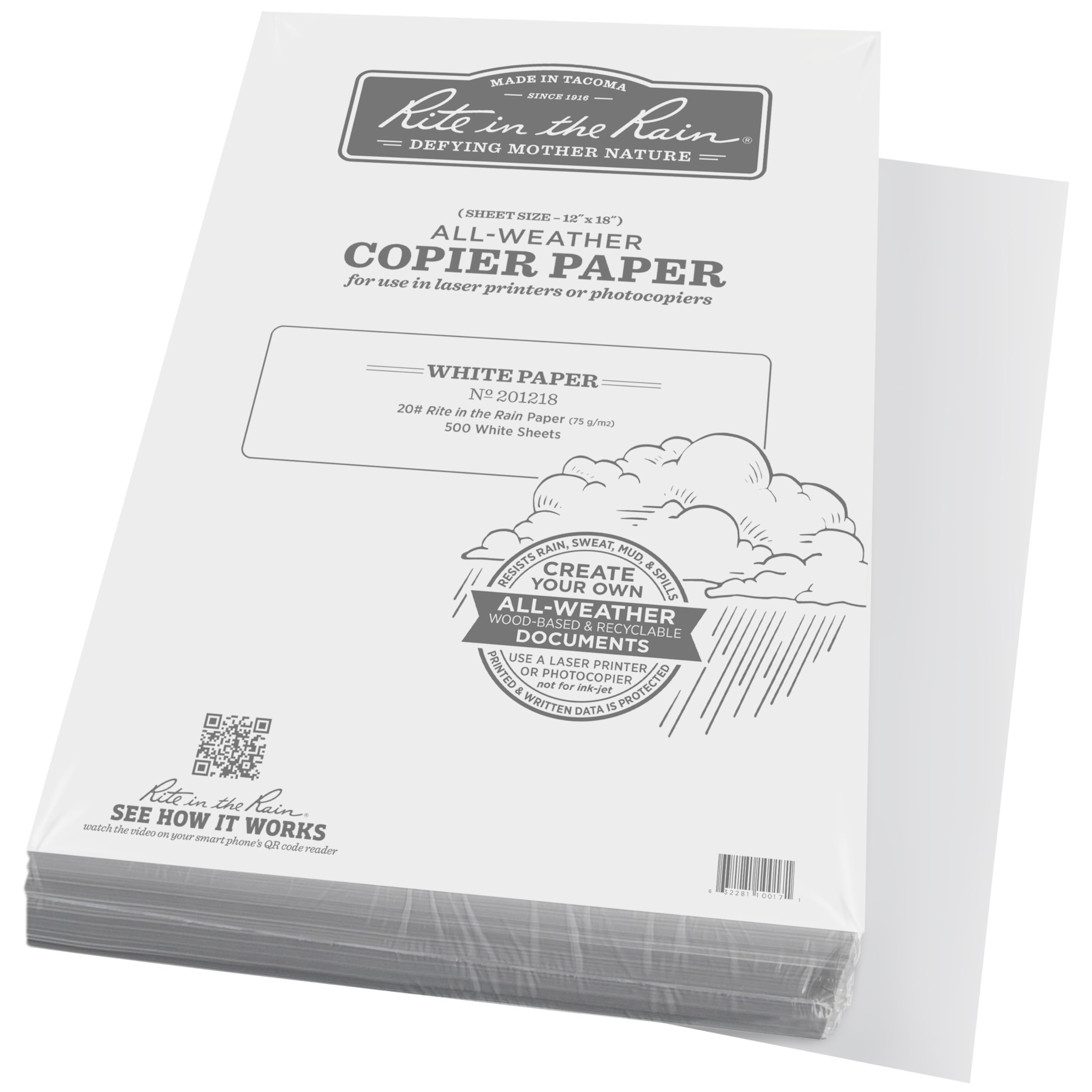 Rite In The Rain All-Weather Waterproof Copier Paper - 12