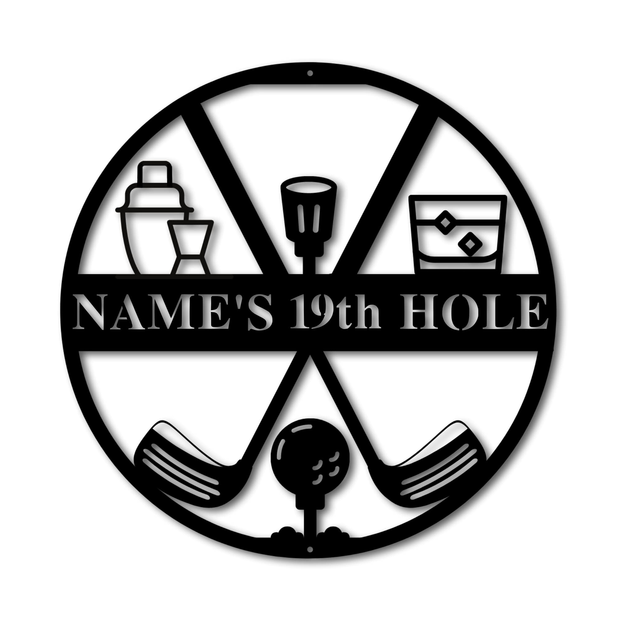 19th Hole Metal Golf Sign - Personalized Golf Gifts for Men, Boyfriend, Husband & Dad - 14