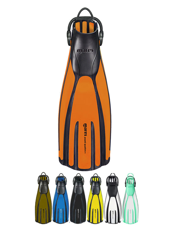 Mares Avanti Quattro Plus Scuba Diving Fins - Professional Open Heel Swim Fins for Snorkeling, Freediving & Scuba - Perfect for Ocean Adventures & Water Sports