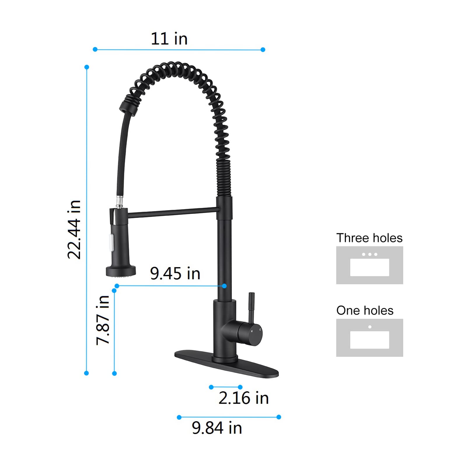High Arc Single Handle Pull Down Sprayer Kitchen Faucet - Matte Black Stainless Steel Utility Sink Faucet for Kitchen, Laundry, RV & Bar | Perfect for Modern Homes, Commercial Use & Outdoor Applications