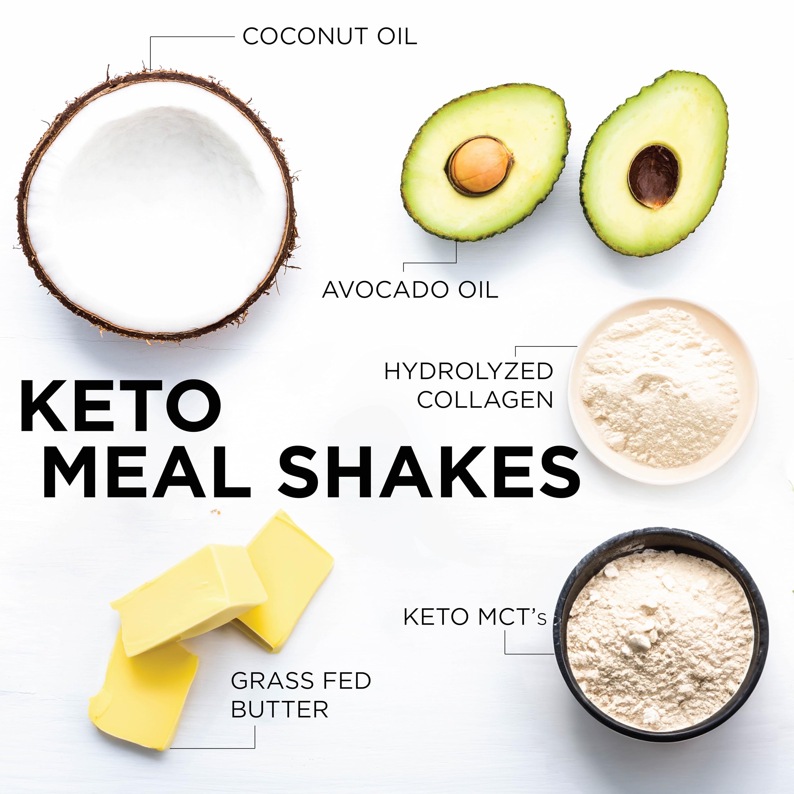 Keto Science Ketogenic Meal Shake Vanilla - High Protein & MCT Oil Powder with Collagen, Vitamins & Minerals - Keto & Paleo Friendly Dietary Supplement for Weight Loss (14 Servings, 20.49 Oz) - Perfect for Breakfast Replacement & Post-Workout Recovery