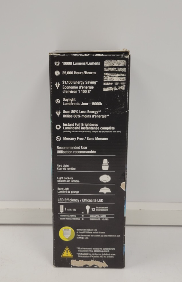 Feit Electric C10000 LED Light Bulb - Energy Efficient, 10000 Lumens, Bright White Light - Perfect for Warehouses, Garages, and Large Spaces