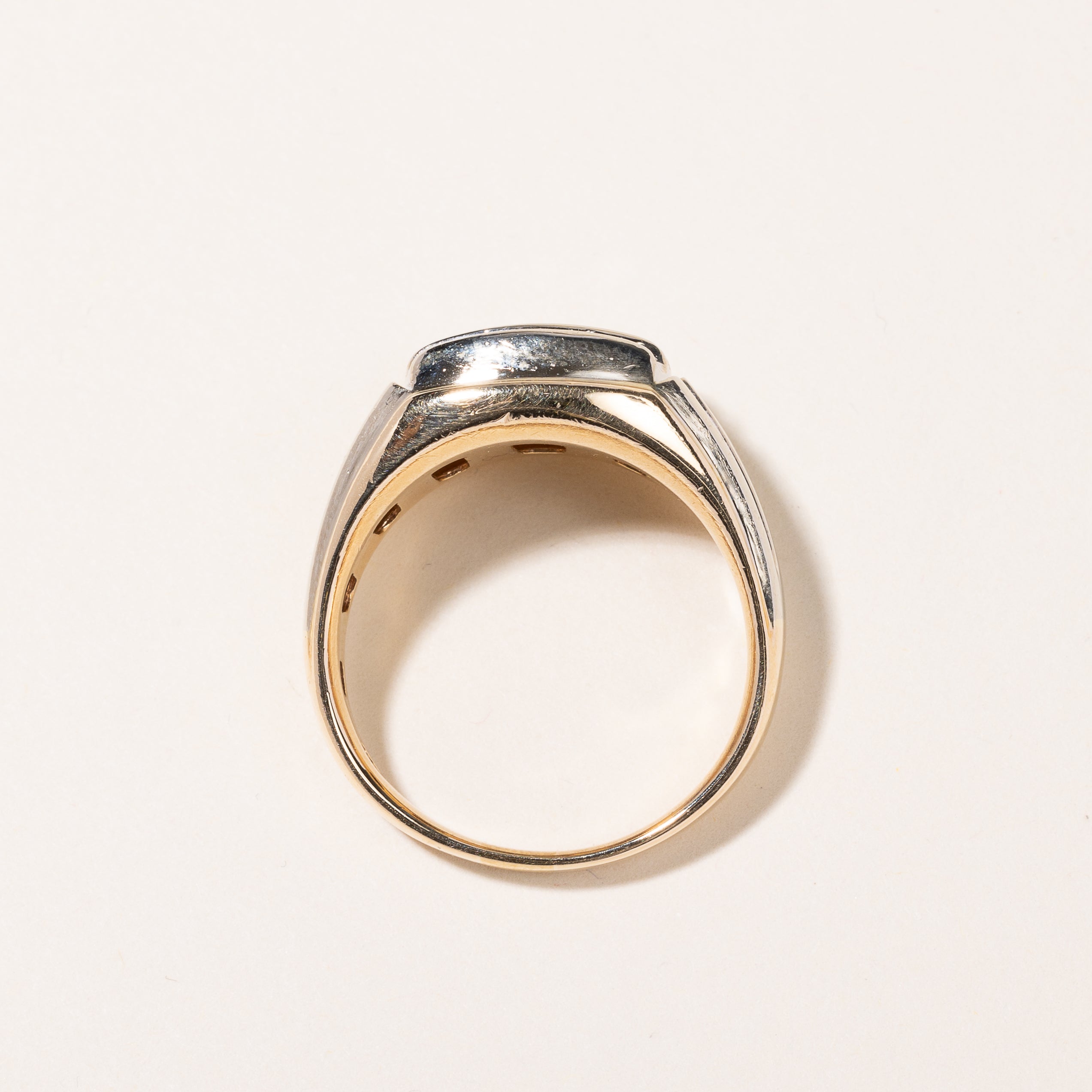 10K Two Tone Gold 5 Row Diamond Ring - 1.03ctw Total Weight - Size 12 - Perfect for Engagement, Anniversary & Special Occasion Gifts