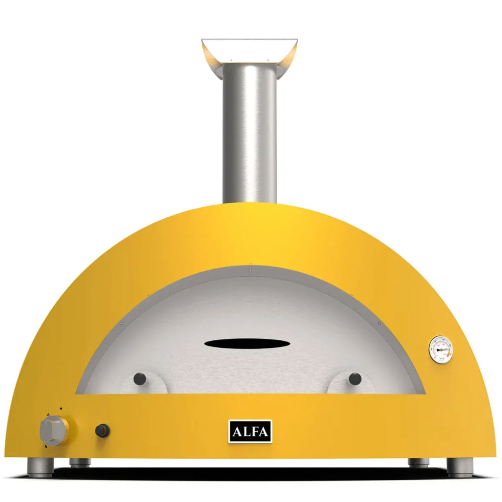 Alfa Moderno 5 Pizze Yellow Natural Gas Pizza Oven - Outdoor Backyard Cooking for Italian Cuisine & Family Gatherings