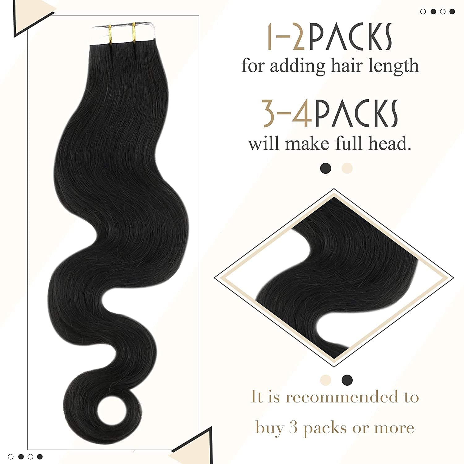 30 Inch Long Wavy Human Hair Extensions - 100% Brazilian Body Wave with Skin Weft & Natural Adhesive - 100g/40pcs - #4 Dark Brown - Perfect for Volume, Length & Styling - Great for Parties, Weddings & Daily Wear