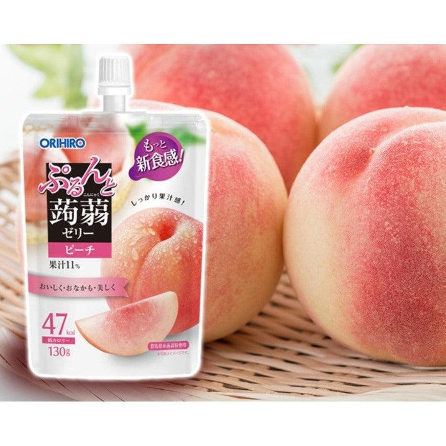 Orihiro Drinkable Konjac Jelly Peach Flavor 130g - Low Calorie Japanese Snack for Weight Loss, Diet & On-the-Go Healthy Treat