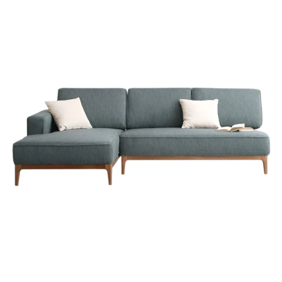 Premium Black Walnut & Ash Solid Wood Fabric Chaise Lounge Sofa - Modern Living Room Furniture for Relaxation & Home Decor
